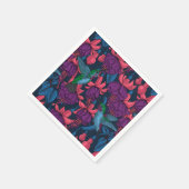 Serviette En Papier Jardin des colibris en violet et bleu (Coin)