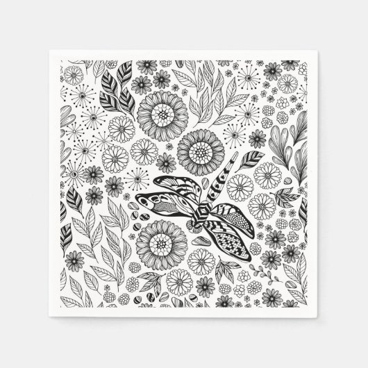 Serviette En Papier Jardin des libellules (Devant)