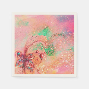 SERVIETTE EN PAPIER JARDIN DES OMBRES PERDUES MAGIQUE BUTTERFLY PLANTE