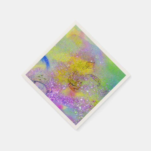 Serviette En Papier JARDIN DES OMBRES PERDUES Vert Jaune violet (Coin)