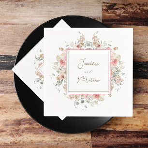 Serviette En Papier Jardin d'été Aquarelle Mariage floral