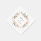 Serviette En Papier Jardin d'été Aquarelle Mariage floral (Coin)