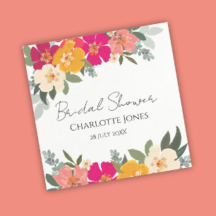 Serviette En Papier Jardin d'été coloré brillant Floral Bride Douche