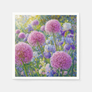 Serviette En Papier Jardin d'été d'Allium et d'Iris
