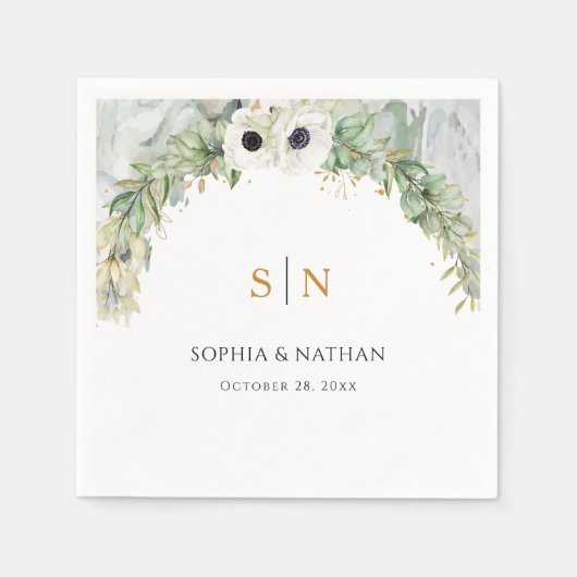 Serviette En Papier Jardin d'été en or Bohême Lush Green Arch (Devant)