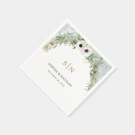 Serviette En Papier Jardin d'été en or Bohême Lush Green Arch (Coin)