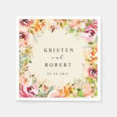 Serviette En Papier Jardin d'été Floral Mariage élégant (Devant)