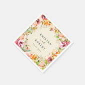 Serviette En Papier Jardin d'été Floral Mariage élégant (Coin)