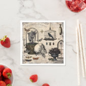 Serviette En Papier Jardin d'Halloween Vintage (En situation)