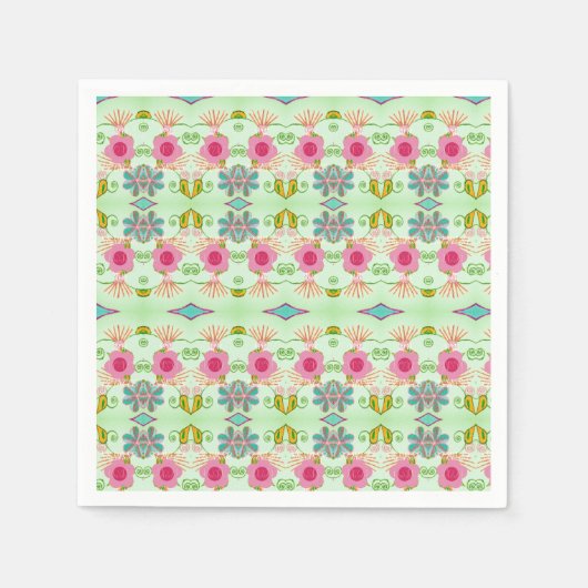 Serviette En Papier Jardin Éclectique Enchantant : Beauté Florale Dive (Devant)