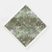 Serviette En Papier Jardin enchanté Sweet 16 Motif rose ID1163 (Coin)