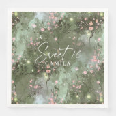 Serviette En Papier Jardin enchanté Sweet 16 Motif rose ID1163 (Devant)