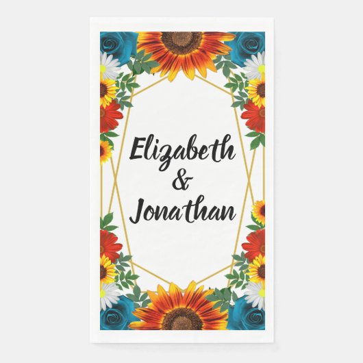 Serviette En Papier Jardin été Floral géométrique (Devant)