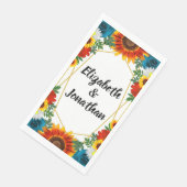 Serviette En Papier Jardin été Floral géométrique (Coin)