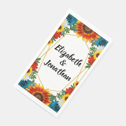 Serviette En Papier Jardin été Floral géométrique (Coin)
