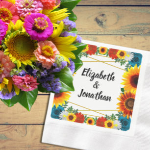 Serviette En Papier Jardin été Floral géométrique
