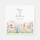 Serviette En Papier Jardin Fleur Aquarelle Moderne Boho Mariage (Devant)