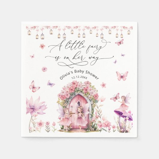 Serviette En Papier Jardin Fleur Fée Forêt Enchantée Naples (Devant)