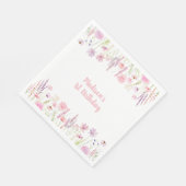 Serviette En Papier Jardin Fleur sauvage rose Anniversaire (Coin)