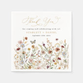 Serviette En Papier Jardin Fleur sauvage rustique Merci Mariage Floral (Devant)