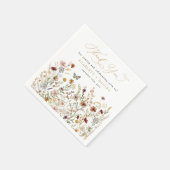 Serviette En Papier Jardin Fleur sauvage rustique Merci Mariage Floral (Coin)