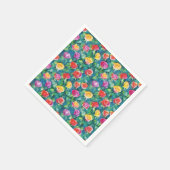 Serviette En Papier Jardin fleuri vibrant, motif de rose coloré (Coin)