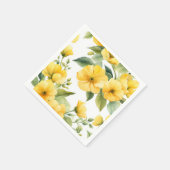 Serviette En Papier Jardin Fleurs Jaunes Aquarelle douce (Coin)