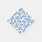 Serviette En Papier Jardin Floral Aquarelle Bleu (Coin)