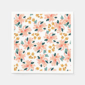 Serviette En Papier Jardin Floral Aquarelle Rose (Devant)