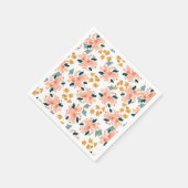 Serviette En Papier Jardin Floral Aquarelle Rose (Coin)
