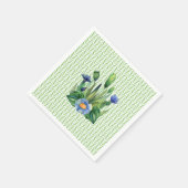 Serviette En Papier Jardin Floral Bleu Et Vert (Coin)