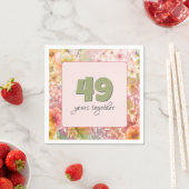 Serviette En Papier Jardin floral Cosmos, 49e anniversaire (En situation)