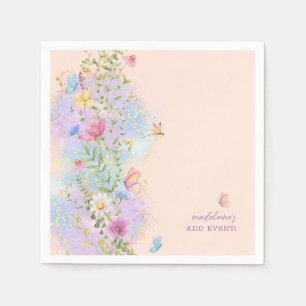 Serviette En Papier Jardin Floral de Fleurs Sauvages Fantaisistes : Ba