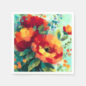 Serviette En Papier Jardin floral flamboyant (Devant)