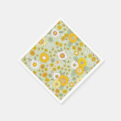 Serviette En Papier Jardin Floral Jaune Motif (Coin)