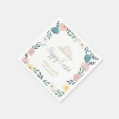 Serviette En Papier Jardin Floral Lapin de Pâques Blanc (Coin)