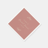 Serviette En Papier Jardin Floral Rose Fardé Mariage (Coin)