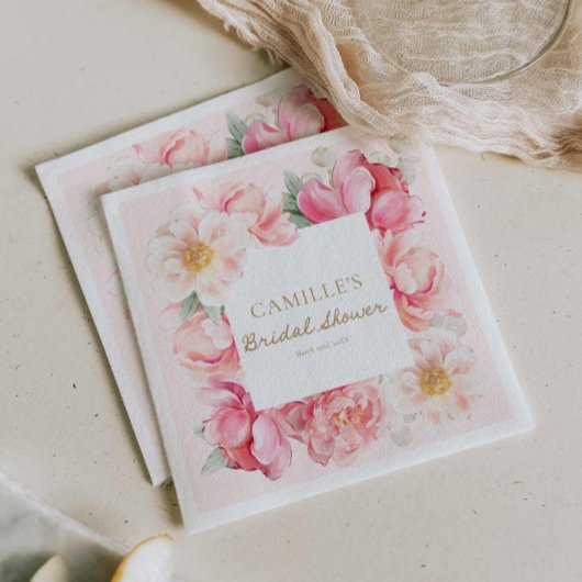 Serviette En Papier Jardin Floral Rose Fête de Mariage