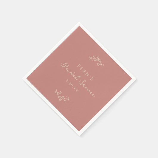 Serviette En Papier Jardin Floral Rose Tendre Mariage (Coin)