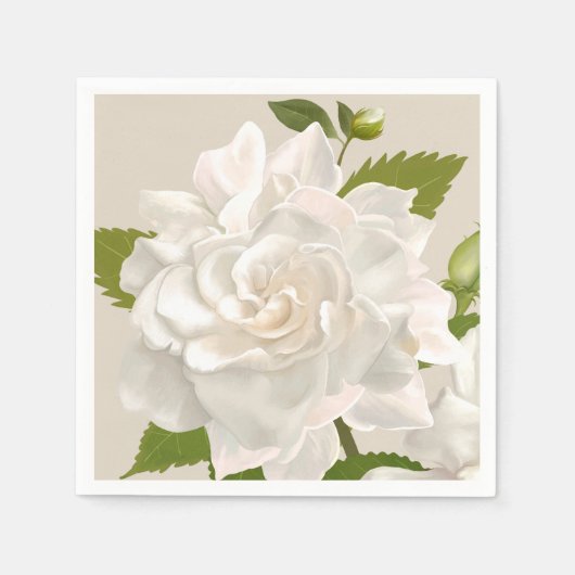 Serviette En Papier Jardin Floral Vintage Gardenia (Devant)