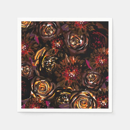 Serviette En Papier Jardin foncé Automne Fleurs vives Mariage de autom (Devant)