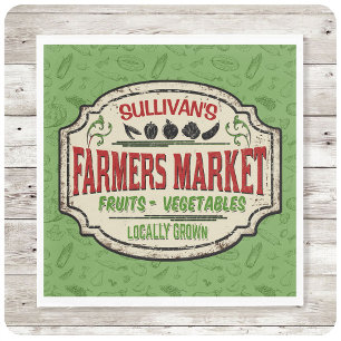 Serviette En Papier Jardin frais AJOUTER LE NOM Localement Cultivé Far