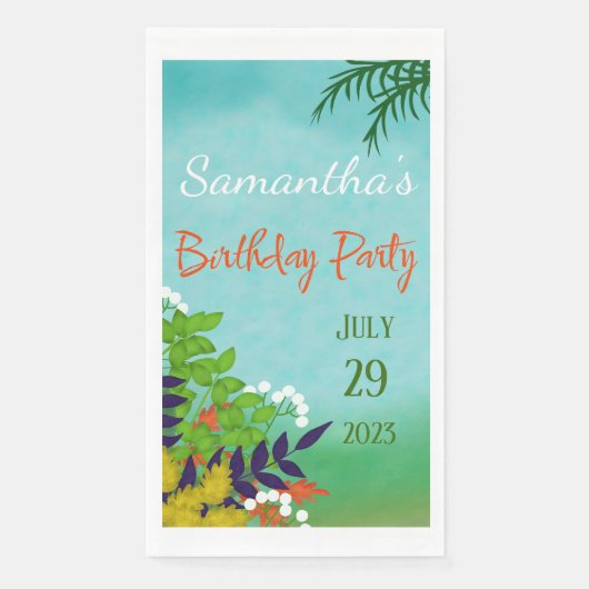 Serviette En Papier Jardin frais thème Anniversaire (Devant)