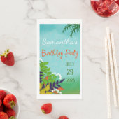 Serviette En Papier Jardin frais thème Anniversaire (En situation)