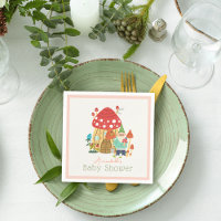 Jardin Gnome Champignons Baby shower fille rose