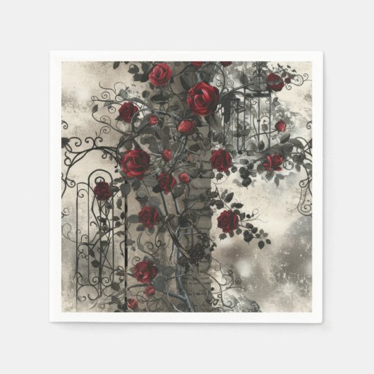 Serviette En Papier Jardin gothique victorien Rose Motif (Devant)