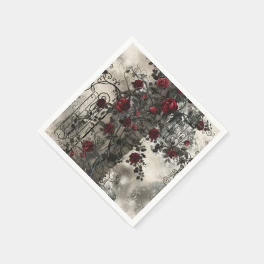 Serviette En Papier Jardin gothique victorien Rose Motif (Coin)