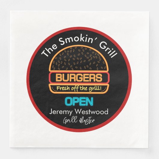 Serviette En Papier Jardin Grill Master Burgers Papier serviettes (Devant)