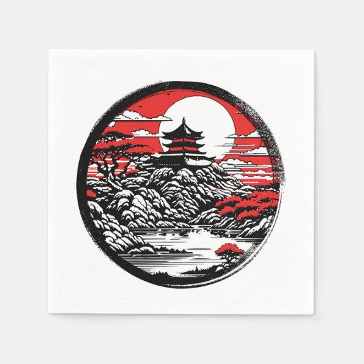 Serviette En Papier Jardin japonais (Devant)