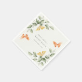 Serviette En Papier Jardin Jaune mignon Papillons Mariage (Coin)